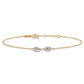 14K Two-tone Diamond Cut Puff Rice Beads 9in Plus 1in Ext Anklet