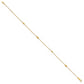 14K Circle Chain Diamond Cut Rice Puff Beads 9in Plus 1in Ext Anklet