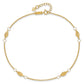 14K Circle Chain Diamond Cut Rice Puff Beads 9in Plus 1in Ext Anklet