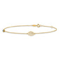 14k Leaf and Glass Eye Bead 9in Plus 1in Ext Anklet