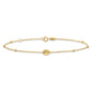 14K Polished Shell and Bead 9in Plus 1in Ext Anklet
