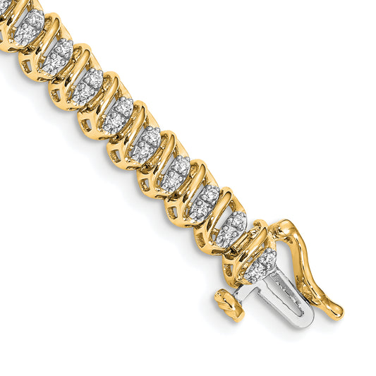 14 Karat Yellow Gold 0.99ct Diamond Bracelet