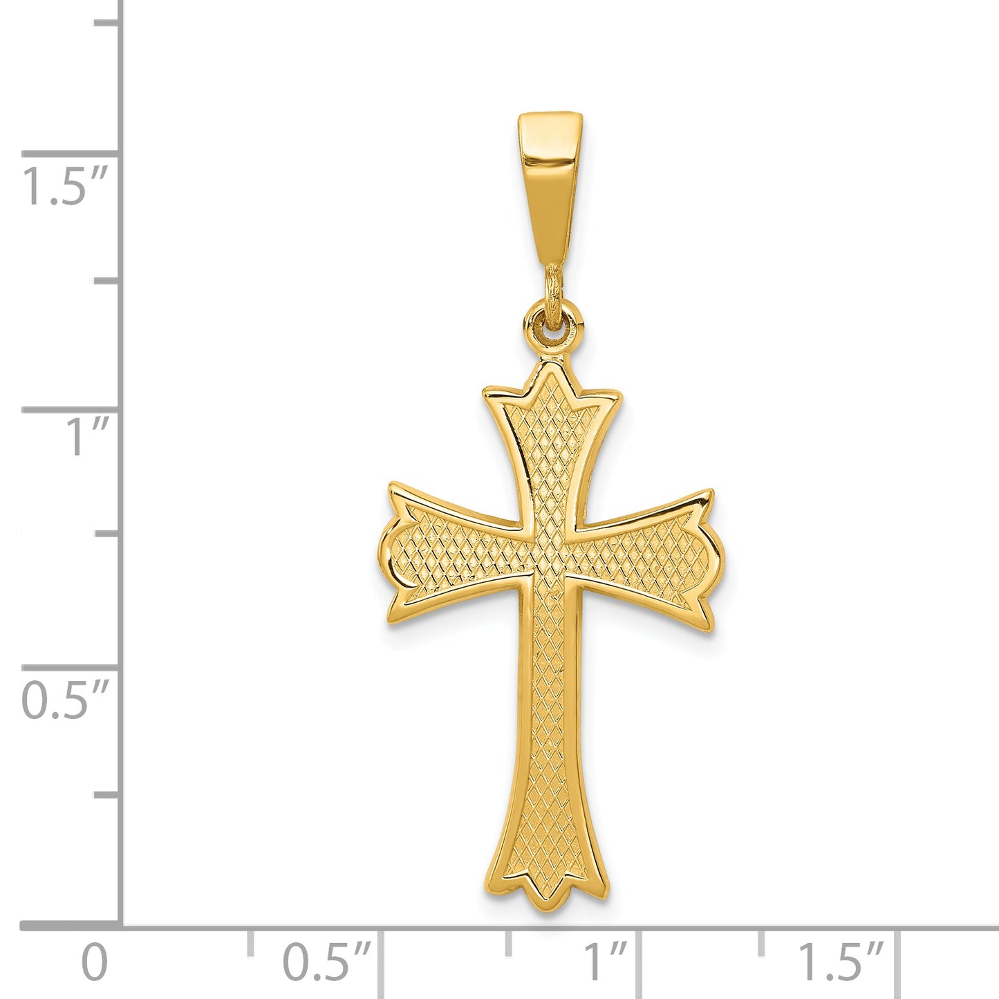 14k Fleur De Lis Cross Pendant
