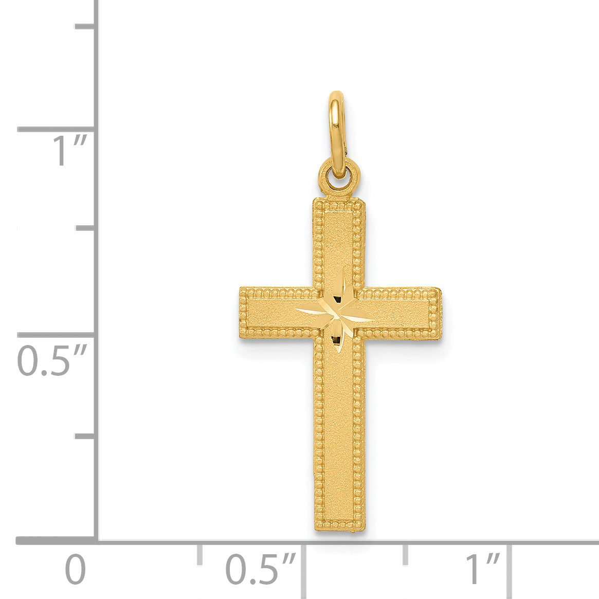 14k Diamond-cut Cross Pendant