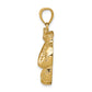 14k Solid Polished Open-Backed Boxing Gloves Pendant