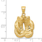 14k Solid Polished Open-Backed Boxing Gloves Pendant