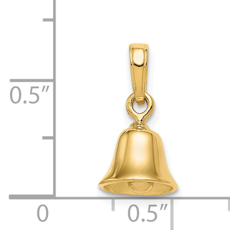 14k 3-D Moveable Bell Pendant