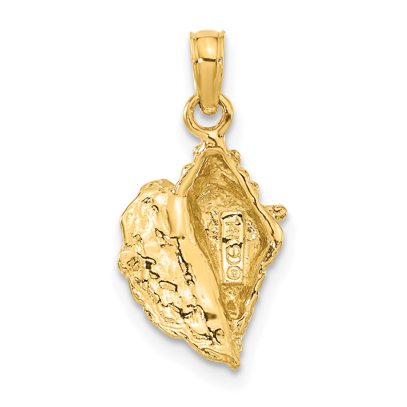 14k Solid Polished Conch Shell Pendant