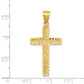 14K Diamond-cut Cross Pendant