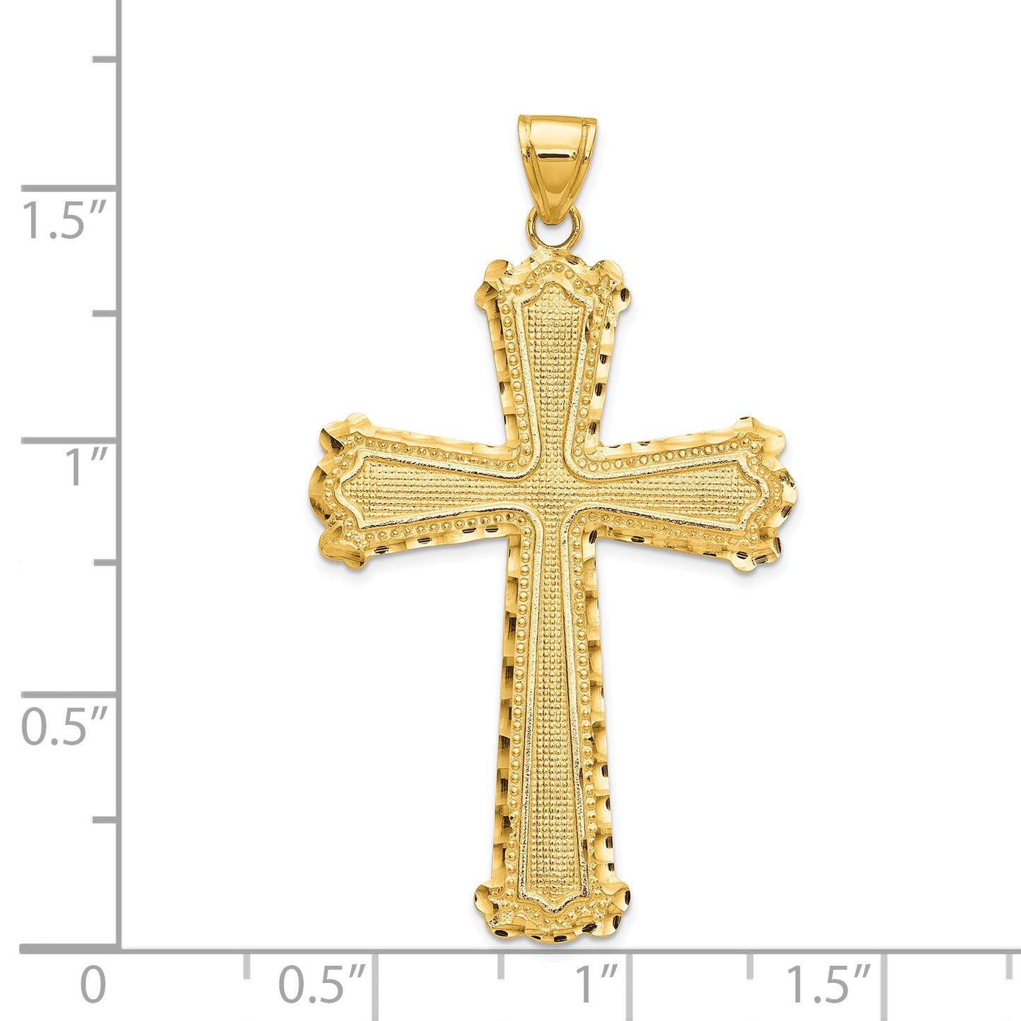 14K Diamond-cut Cross Pendant