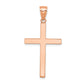 14K Rose Gold Stick Cross Pendant