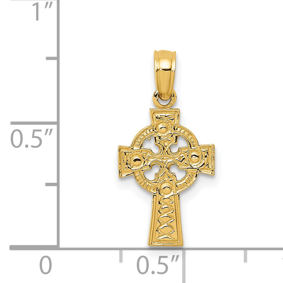 14K Celtic Cross with Eternity Circle Pendant