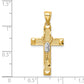 14K with Rhodium Cross with Rosary Pendant