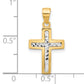 14K Two-tone Polished and Diamond-cut Cross Pendant