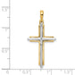 14k Two-tone Fancy Cross Pendant