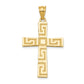 14K Greek Key Cross Pendant