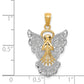 14k with Rhodium Filigree Angel Pendant