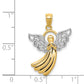 14k with Rhodium Filigree Angel Pendant