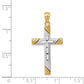 14K with Rhodium Cross Pendant