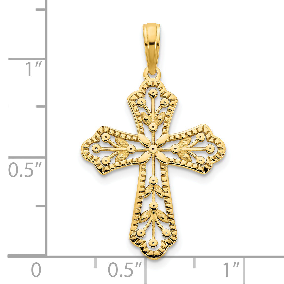 14ky Fancy Cross Pendant