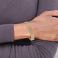 14K Tri-color with Dangle Heart Oversized Set of 7 Textured Slip-on Bangles