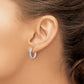 14K White Gold Diamond Fascination Polished Hoop Earrings