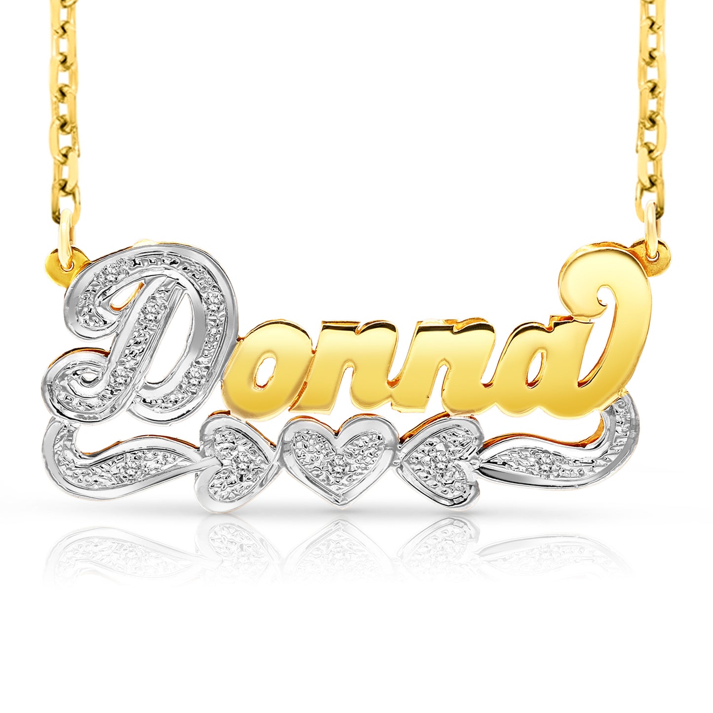 14 Karat "Donna" Style 3D Nameplate