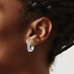 14 Karat White Gold 0.96ct Diamond 15mm Hinged Hoop Earrings
