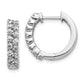 14k White Gold 2-row Diamond Hinged Hoop Earrings