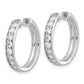 10 Karat White Gold 1.26ct Diamond 22mm Hinged Hoop Earrings