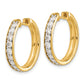10 Karat Yellow Gold 1.26ct Diamond 22mm Hinged Hoop Earrings