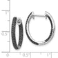 14k White Gold Black Diamond In/Out Hoop Earrings