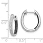14k White Gold Black and White Diamond In/Out Hoop Earrings