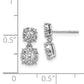 14k White Gold Diamond Cluster Dangle Earrings
