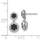 14k White Gold Black/White Diamond Cluster Dangle Earrings