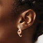 14k Rose Gold Polished Diamond Teardrop with flower Post Earrings