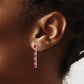 14k White Gold Ruby 5-stone Dangle Earrings