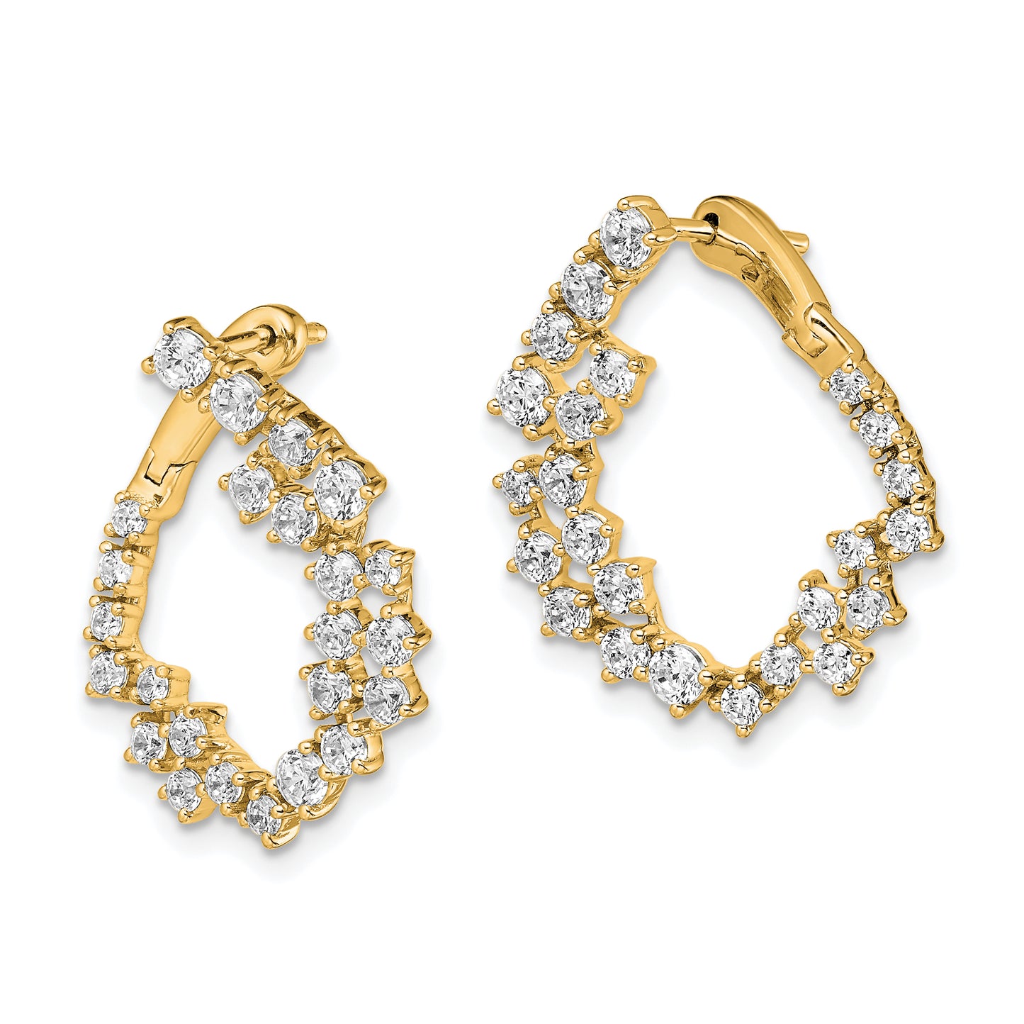 True Origin 14K 2 carat Lab Grown Diamond VS/SI D E F Fancy Hoop Earrings