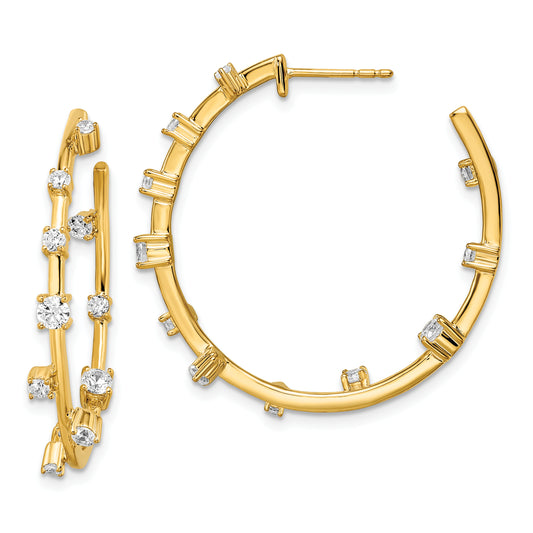 True Origin 14K 1 carat Lab Grown Diamond VS/SI D E F Post Hoop Earrings