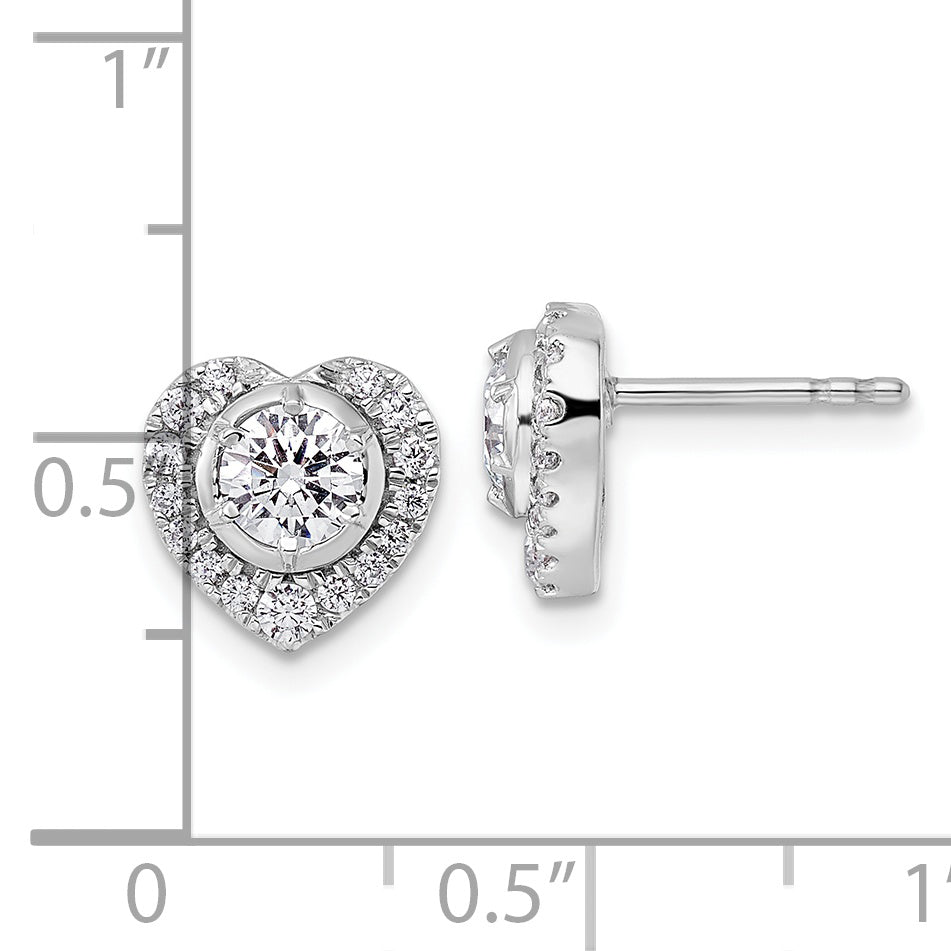 14Kw True Origin Lab Grown Diamond VS/SI, D E F, Heart Earrings