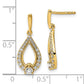 14k Gold Diamond Post Dangle Earrings