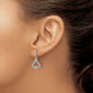 14k White Gold Diamond Post Dangle Earrings