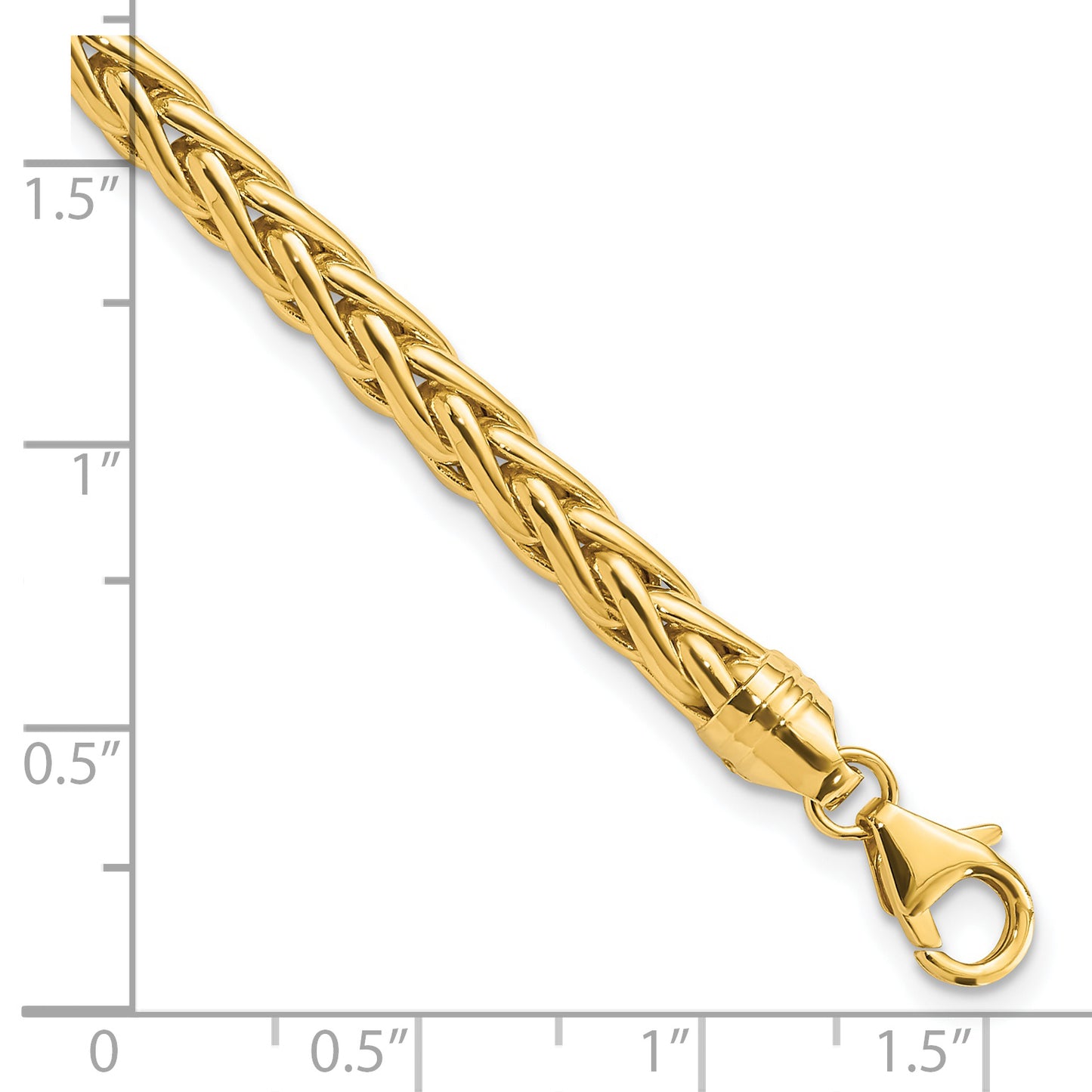 14k Polished 8.5in Wheat Chain Bracelet