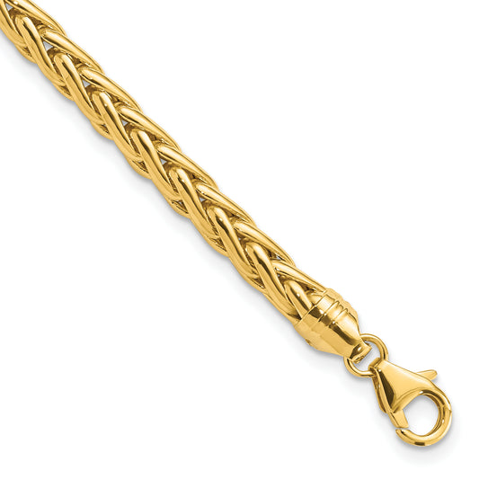 14k Polished 8.5in Wheat Chain Bracelet