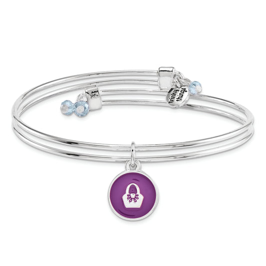 Silver-tone Trinky Things Birthday Wishes Bangle Bracelet/Card