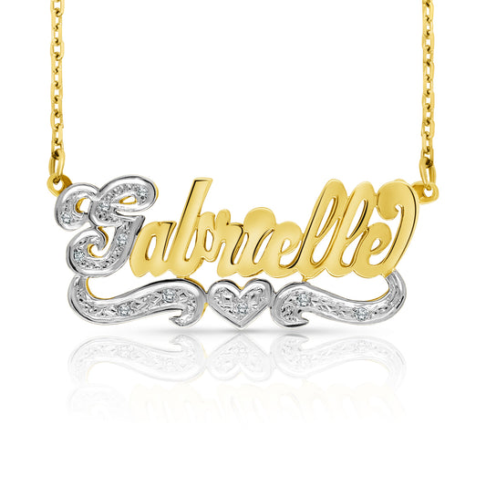 14 Karat "Gabrielle" Style 3D Nameplate