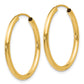14k Polished Round Endless 2mm Hoop Earrings