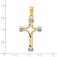 14k with Rhodium Fancy Cross Pendant