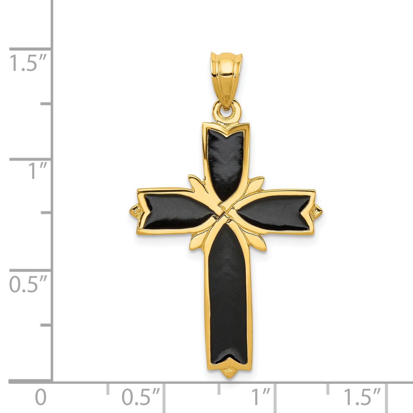14k Enameled Latin Cross Pendant