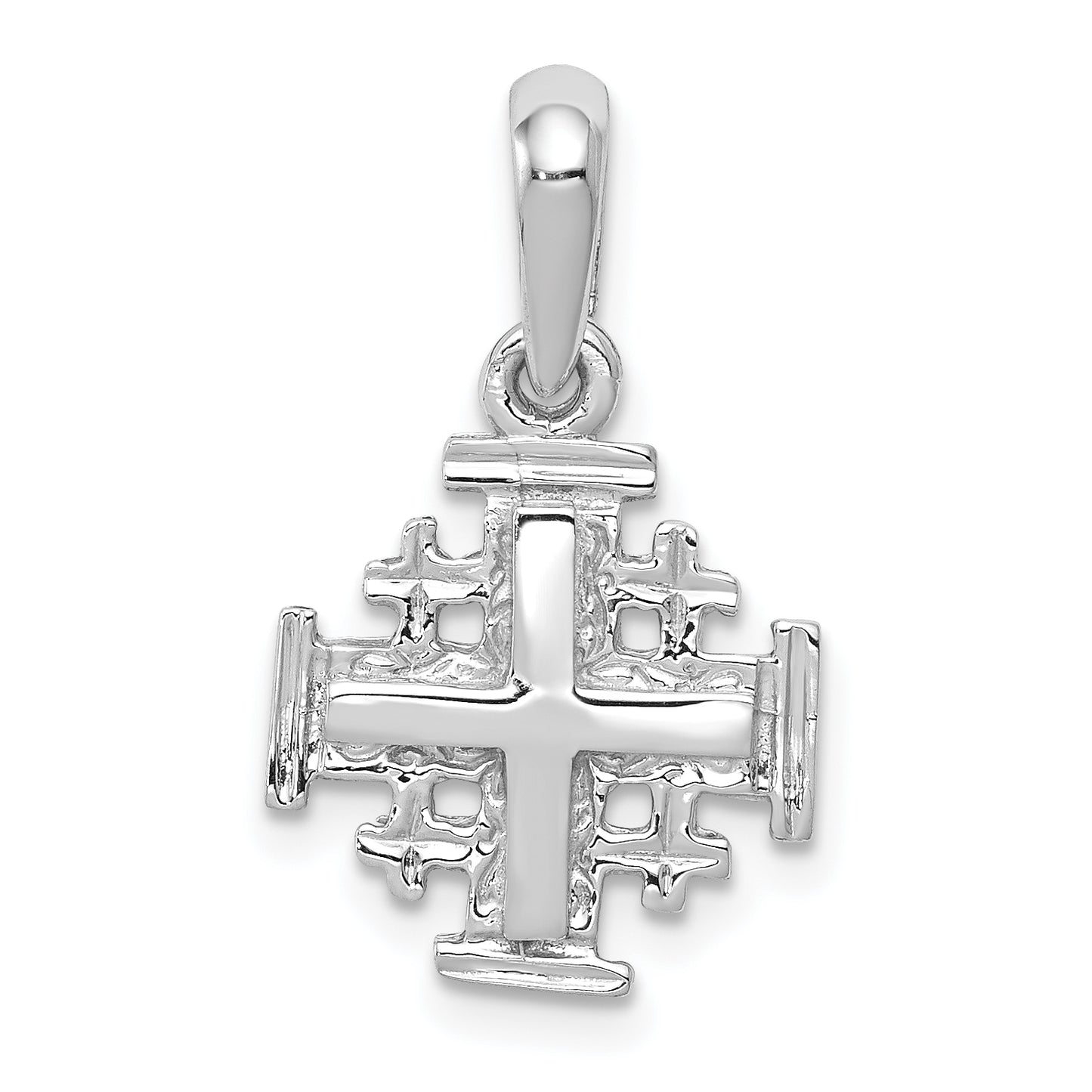 14k White Gold Jerusalem Cross Charm